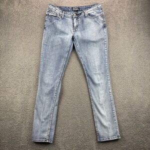Drama Gold Platinum Women's Jeans Blue Wash Distressed‎ Size 9 10